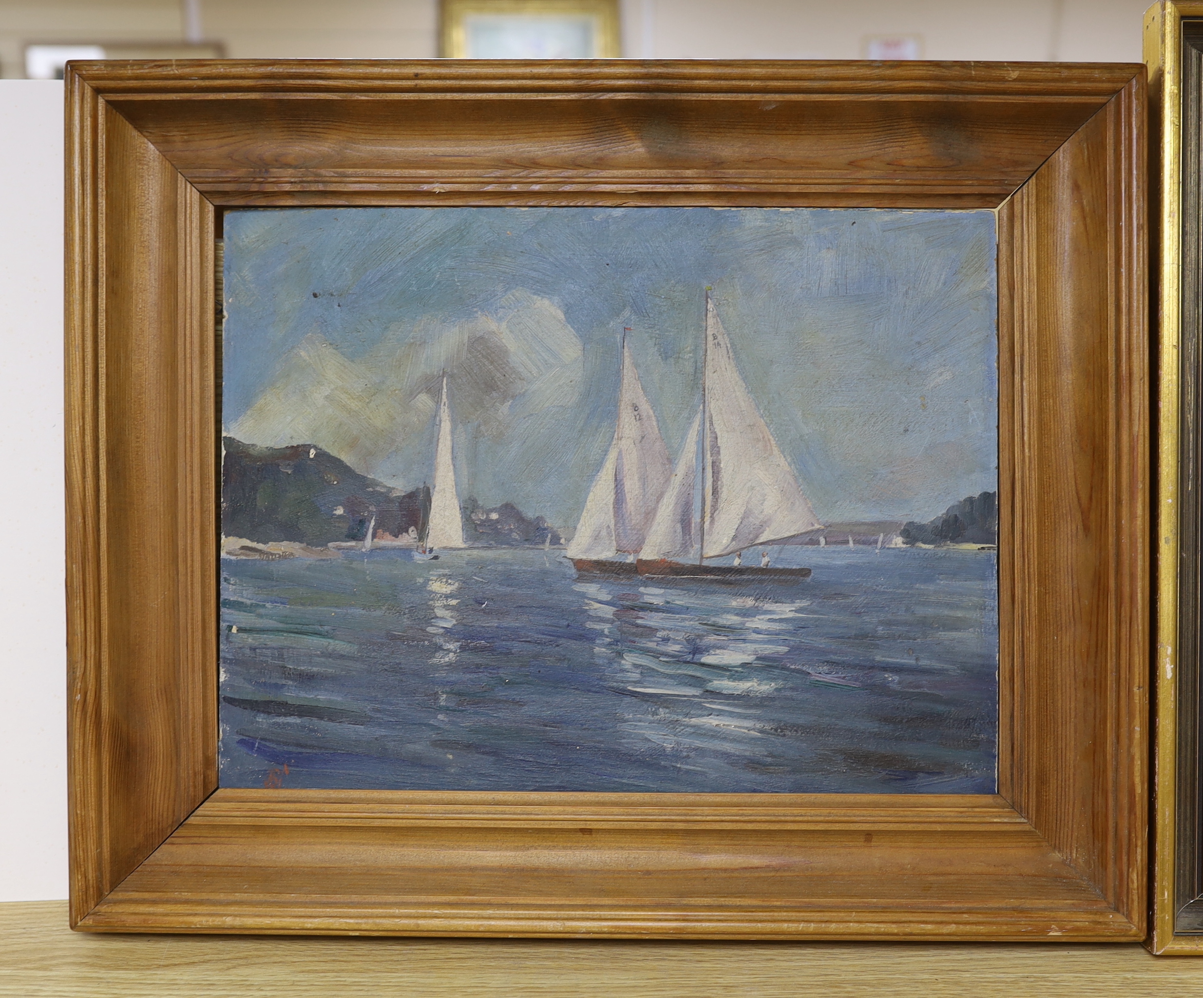 Francis B. Savage (1908-1985), oil on board, 'A calm day, Salcombe', monogrammed, 30 x 40cm